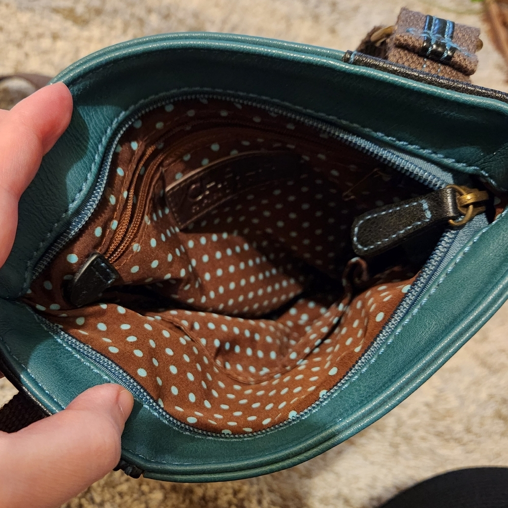 Chala Brown and Teal Crossbody Purse - Picture 5 of 8